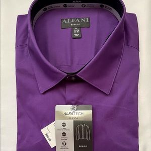 ALFANI MENS SLIM FIT DRESS SHIRT 17-17.5 34-35